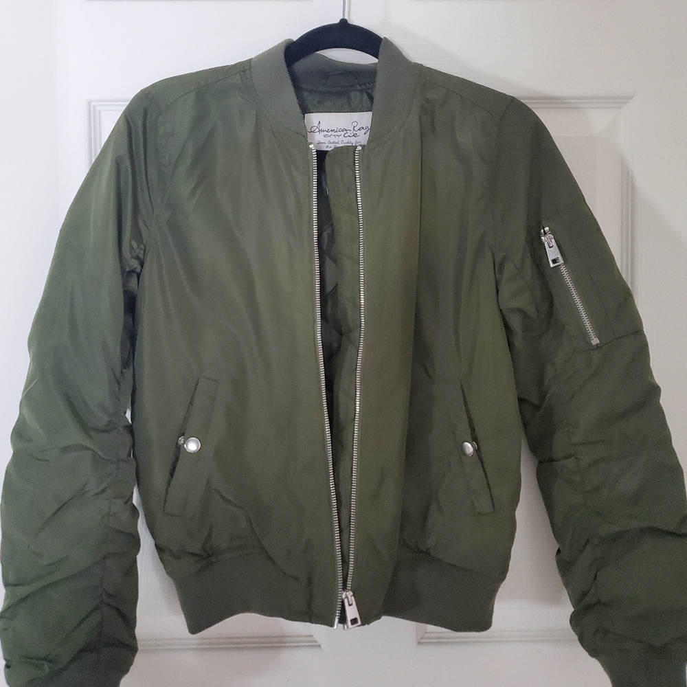 American Rag Army Green Bomber Jacket